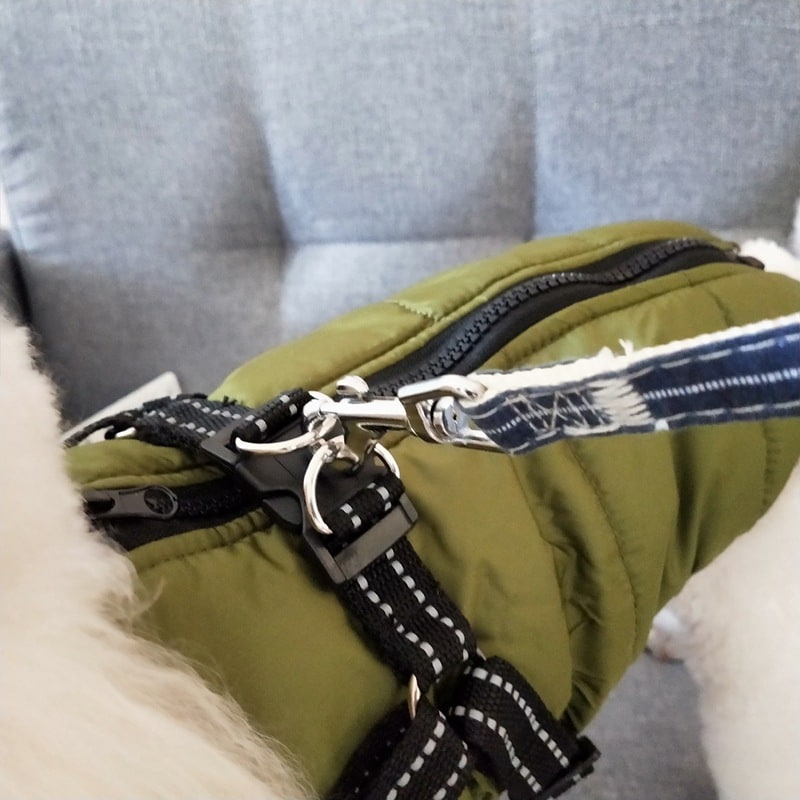 Winter Dog Coat with Harness and Jacket for Waterproof Padded Fleece Vest - Image 4