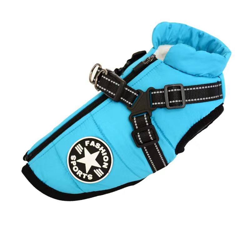 Winter Dog Coat with Harness and Jacket for Waterproof Padded Fleece Vest - Image 5