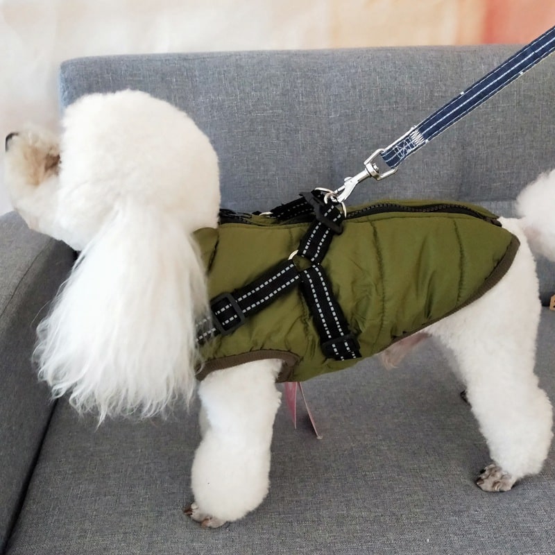 Winter Dog Coat with Harness and Jacket for Waterproof Padded Fleece Vest - Image 6