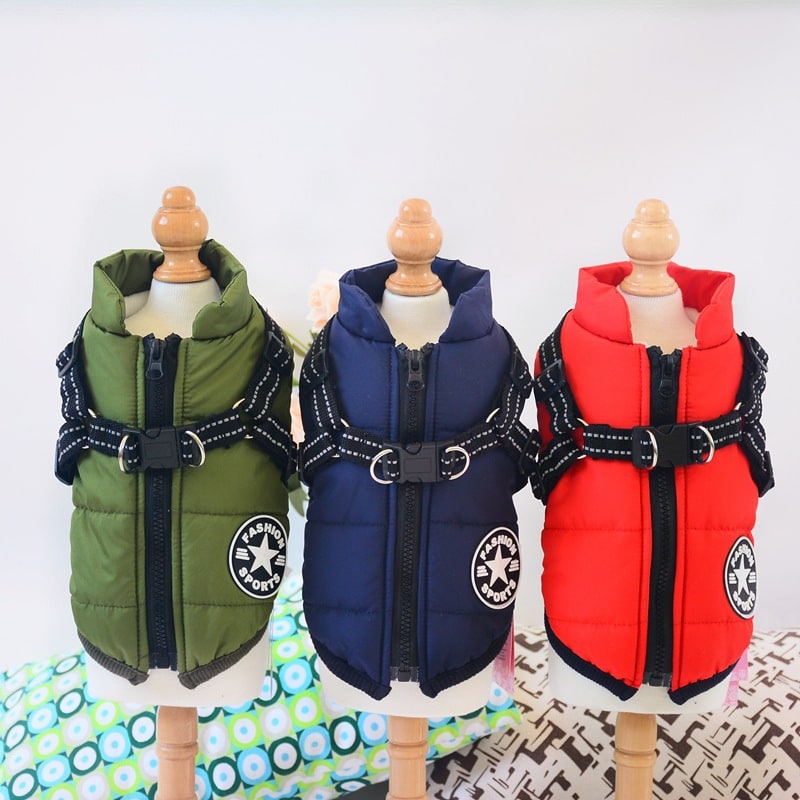 Winter Dog Coat with Harness and Jacket for Waterproof Padded Fleece Vest - Image 7