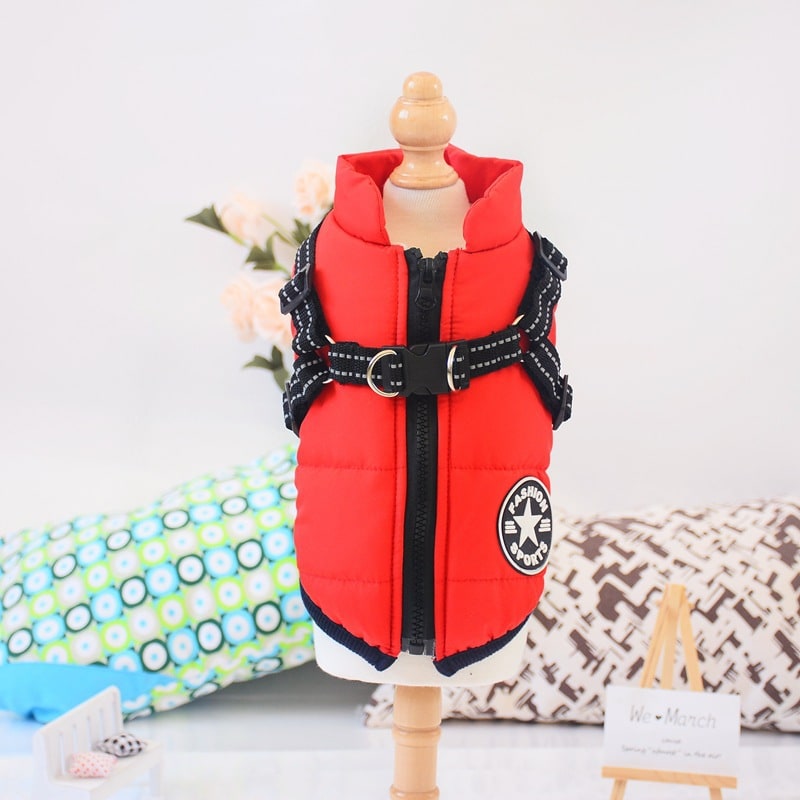 Winter Dog Coat with Harness and Jacket for Waterproof Padded Fleece Vest - Image 9