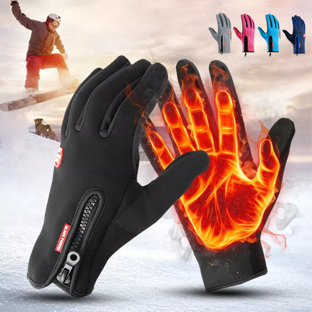 Winter Gloves with Touchscreen Fingertips Windproof Softshell and Zipper Wrist Closure - Image 1