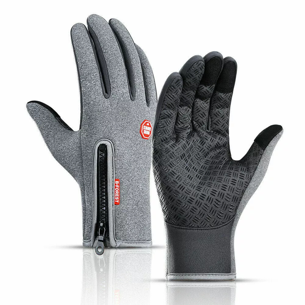 Winter Gloves with Touchscreen Fingertips Windproof Softshell and Zipper Wrist Closure - Image 2