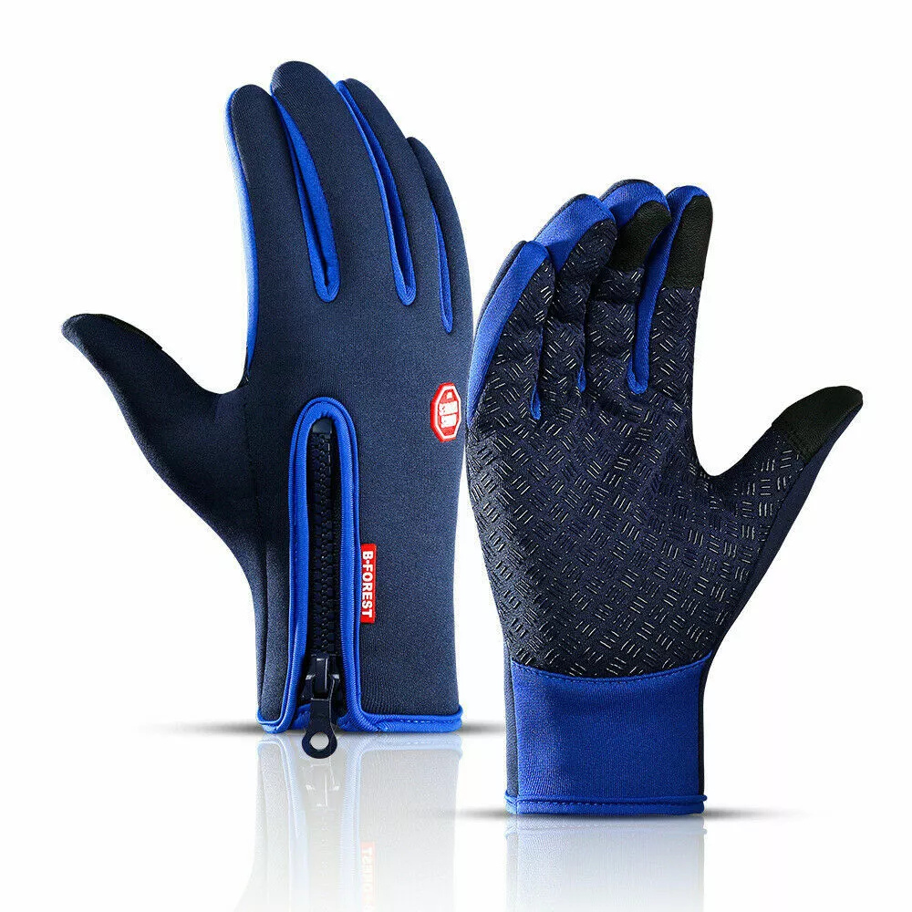 Winter Gloves with Touchscreen Fingertips Windproof Softshell and Zipper Wrist Closure - Image 3