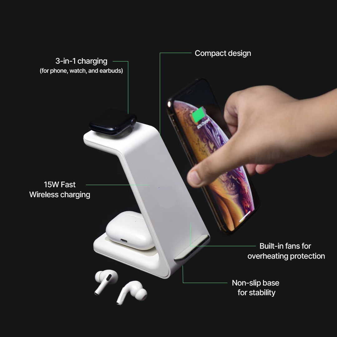 Wireless Charging Station for Multiple Devices with Fast 15w Power and Compact Design - Image 8