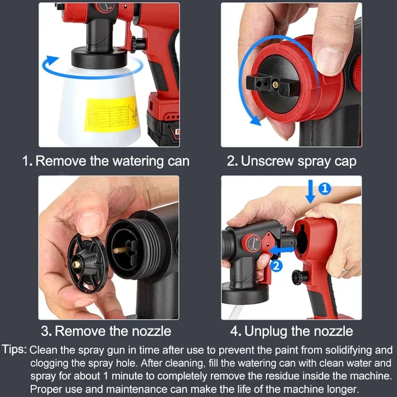 Wireless Cordless Electric Paint Sprayer Handheld Portable Adjustable Nozzle - Image 5