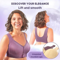 Wireless Front Closure Bra Full Coverage Lace Trim Molded Cup - Image 1