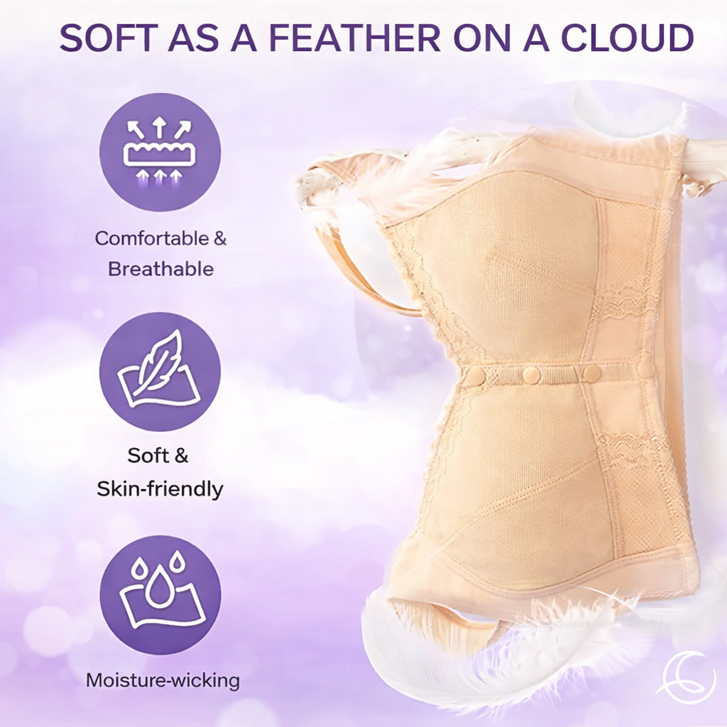 Wireless Front Closure Bra Full Coverage Lace Trim Molded Cup - Image 7