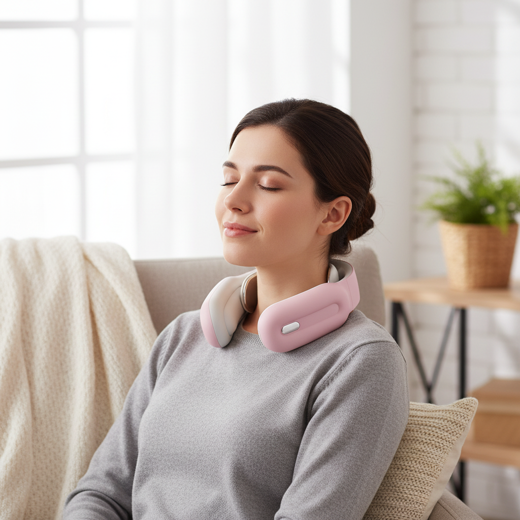 Wireless Neck Massager with Heat and Shoulder Trapezius Muscle Relief And Massage - Image 2