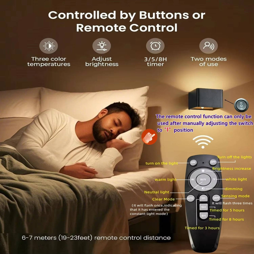Wireless Wall Sconce Lamp with Modern LED Lighting Motion Sensor and Rechargeable Battery - Image 2