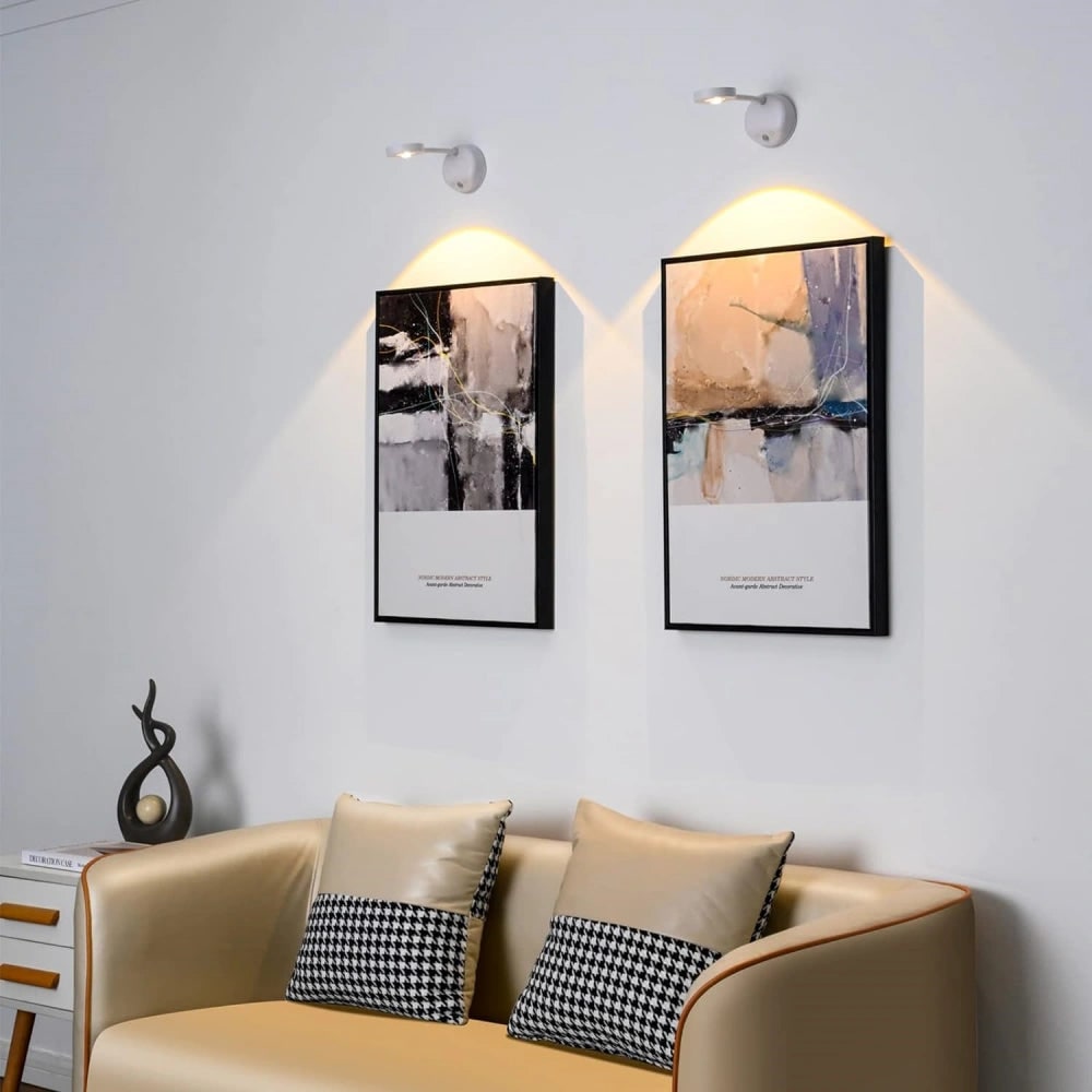 Wireless Wall Sconce Light LED Rotatable Cordless Picture Motion Sensor - Image 1