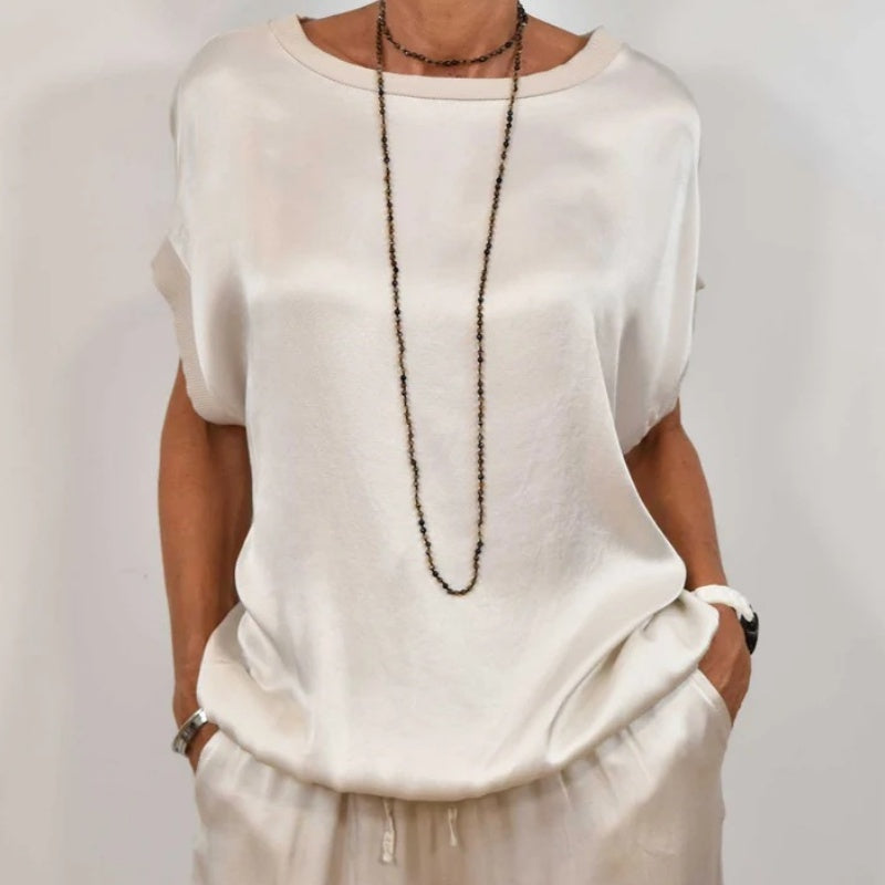 Women's Elegant Flowing Two-Piece Daywear Set — close-up