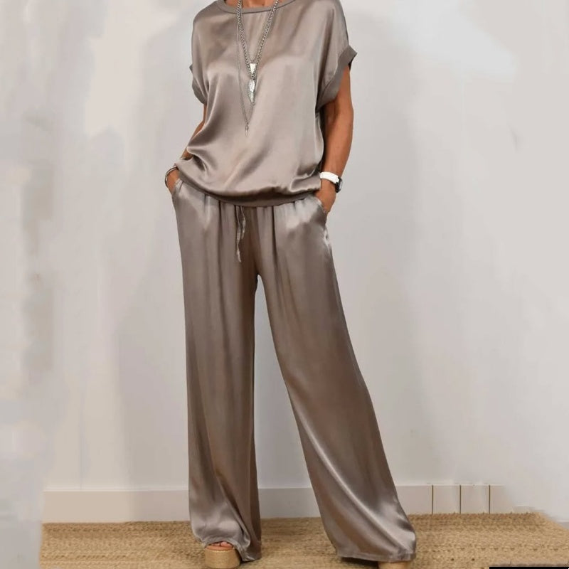 Women's Elegant Flowing Two-Piece Daywear Set — side view