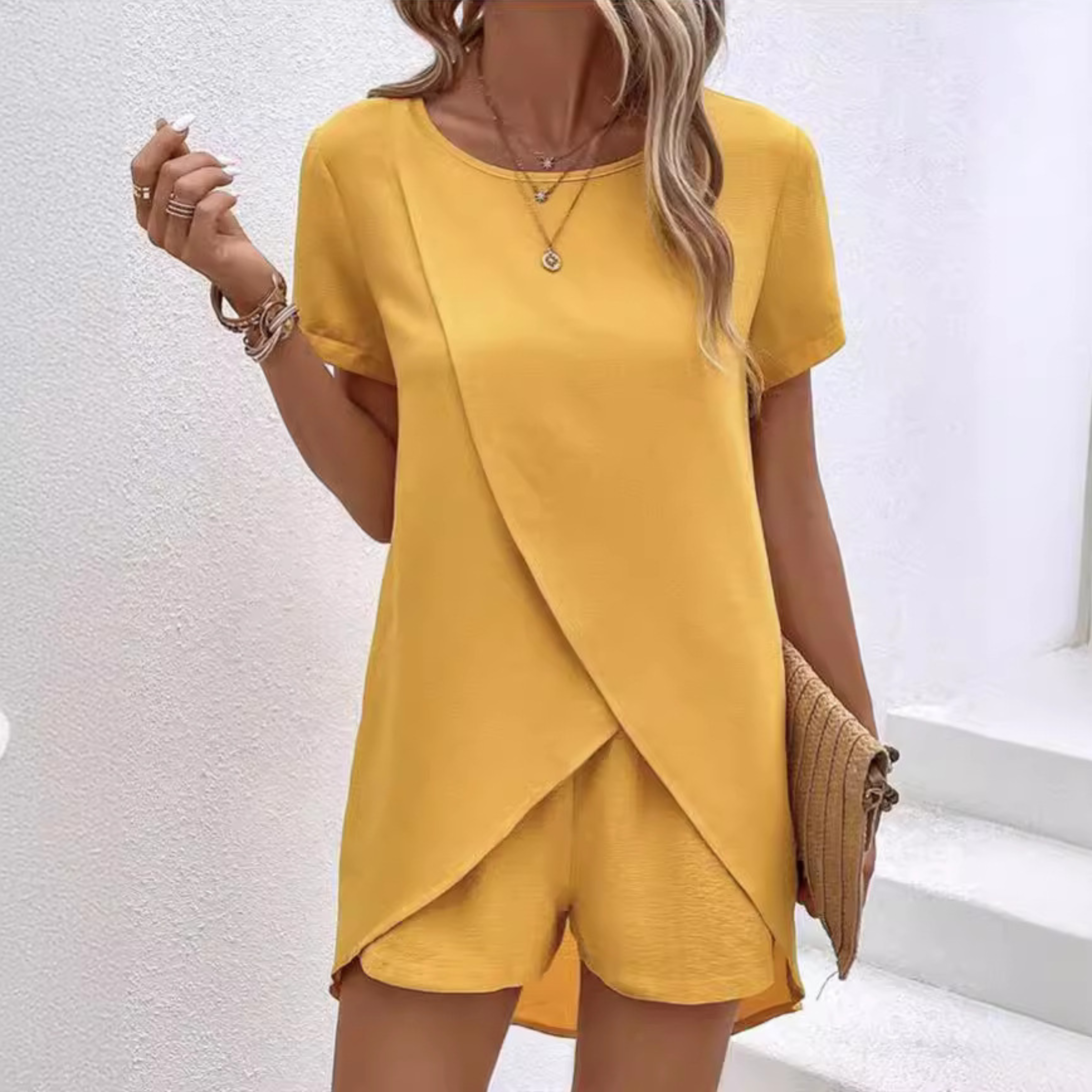 Women's Elegant Summer Co-ord Two-Piece Lounge Set — side view