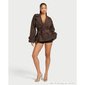 Women's Faux Suede Short Trench Coat with Belted Waist and Notched Lapels - Image 1