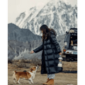 Women's Goose Down Puffer Jacket with Hood Long Black Quilted Winter Coat Water-Resistant - Image 1