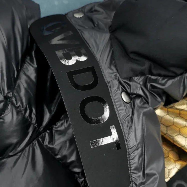 Women's Goose Down Puffer Jacket with Hood Long Black Quilted Winter Coat Water-Resistant - Image 5