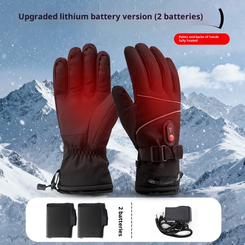 Women's Heated Gloves with Rechargeable Battery Waterproof Zipper and Adjustable Wrist Strap - Image 2