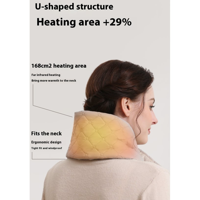 Women's Heated Scarf for Winter with Quilted Puffer Fleece Lining and 3 Heat Settings Warming - Image 3