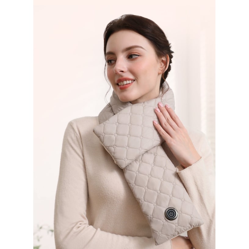 Women's Heated Scarf for Winter with Quilted Puffer Fleece Lining and 3 Heat Settings Warming - Image 5