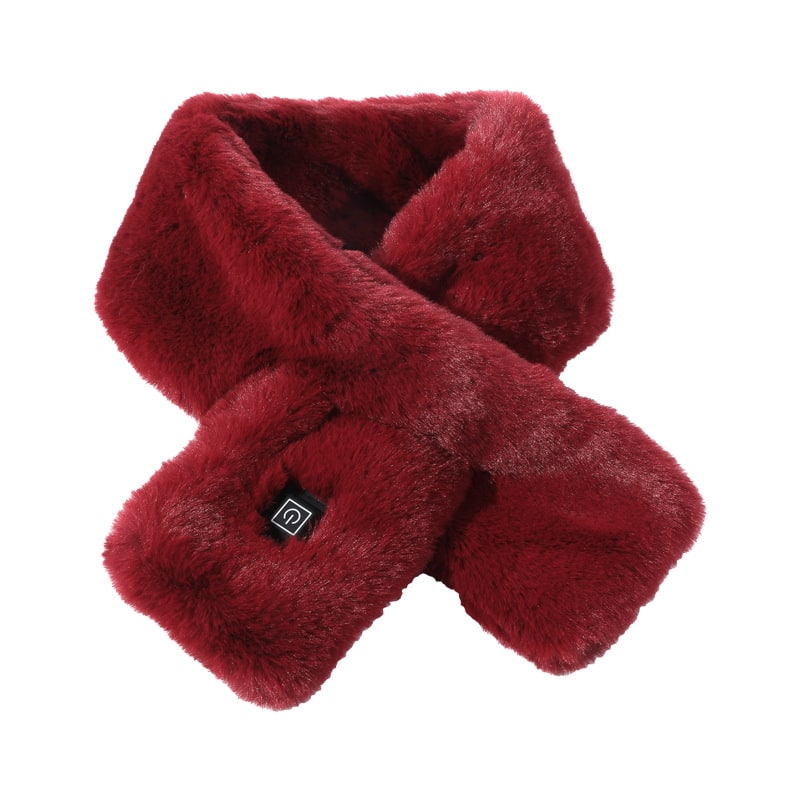 Women's Heated Scarf USB Electric Neck Wrap with Faux Fur and Three Temperature Levels - Image 1