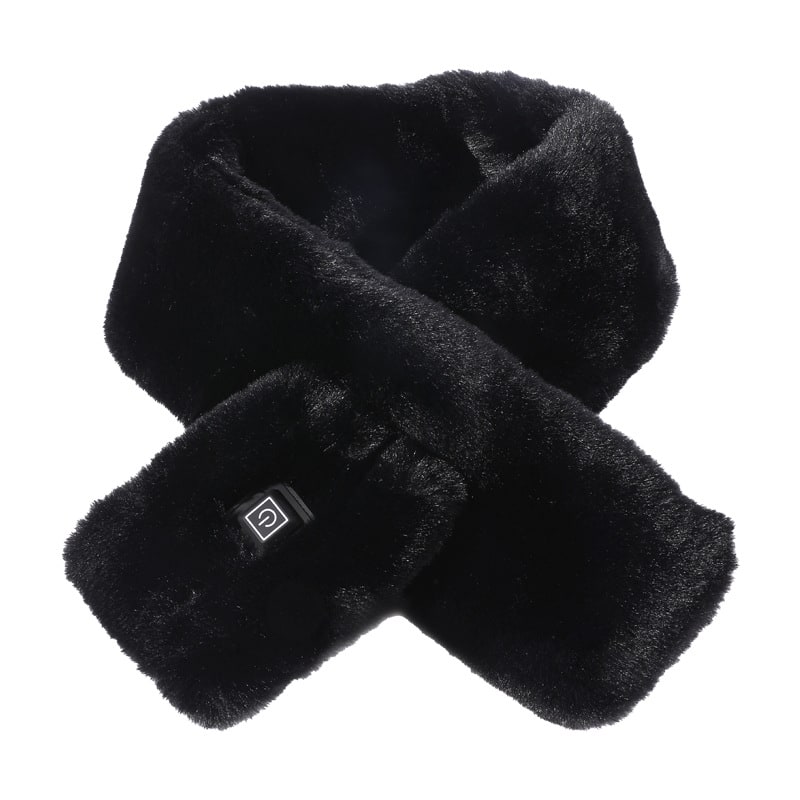 Women's Heated Scarf USB Electric Neck Wrap with Faux Fur and Three Temperature Levels - Image 7