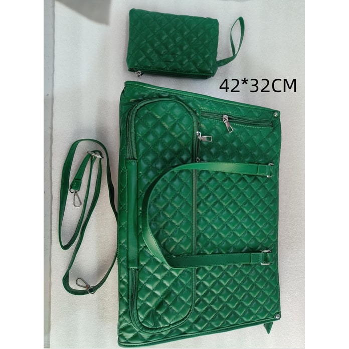 Women's Insulated Lunch Tote Bag with Matching Wristlet Quilted Thermal Box Anti Theft Crossbody - Image 11