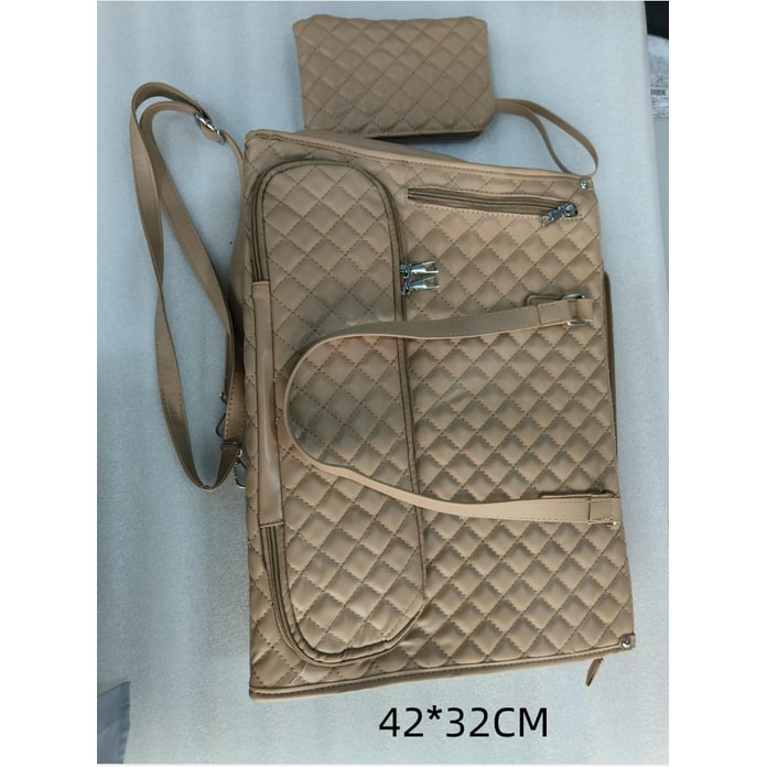 Women's Insulated Lunch Tote Bag with Matching Wristlet Quilted Thermal Box Anti Theft Crossbody - Image 6