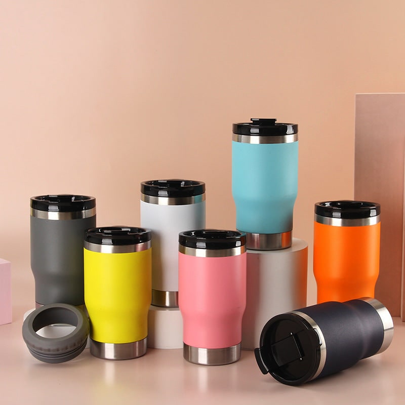 Women's Insulated Stainless Steel Travel Mug with Leak Proof Flip-Top Lid and Non-Slip Silicone Ring - Image 2