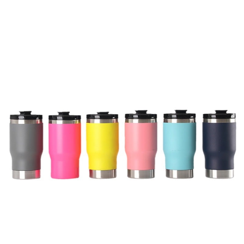 Women's Insulated Stainless Steel Travel Mug with Leak Proof Flip-Top Lid and Non-Slip Silicone Ring - Image 5