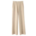 Womens Knit Pants High Waisted Wide Leg Pockets Soft Fuzzy Ribbed Cashmere - Image 1