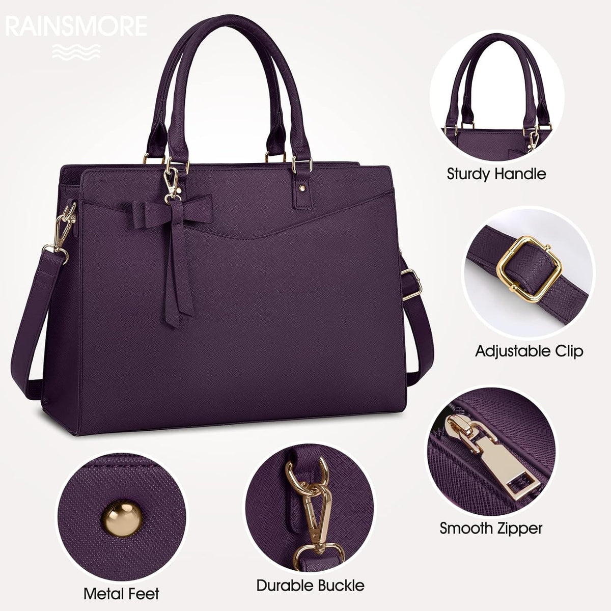 Women's Laptop Tote Bag with Multiple Compartments and Padded Protection - Image 32