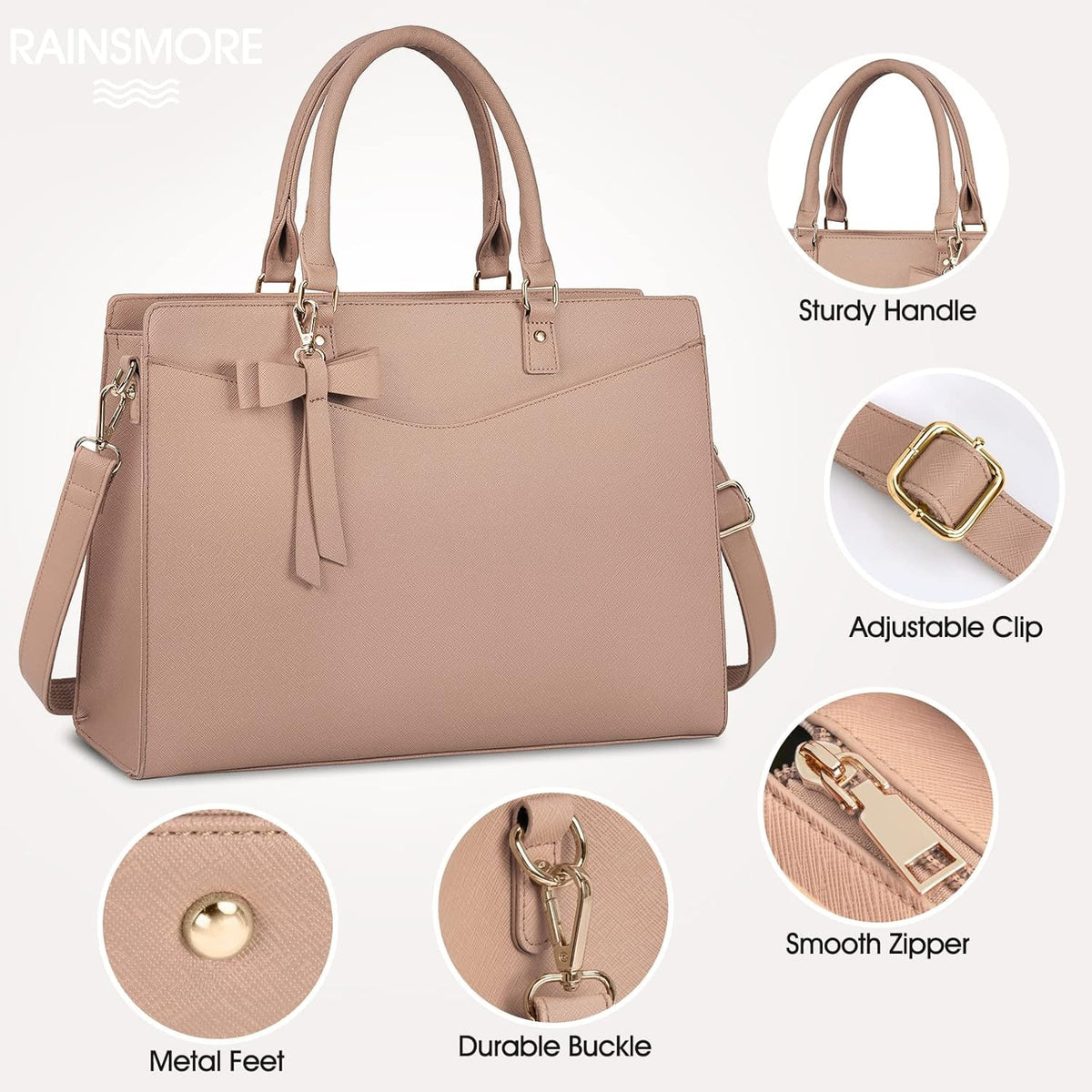 Women's Laptop Tote Bag with Multiple Compartments and Padded Protection - Image 8