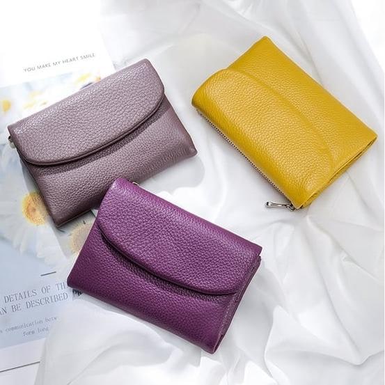 Women's Leather Bifold Wallet with Dual Zipper Pockets and Card Slots - Image 24