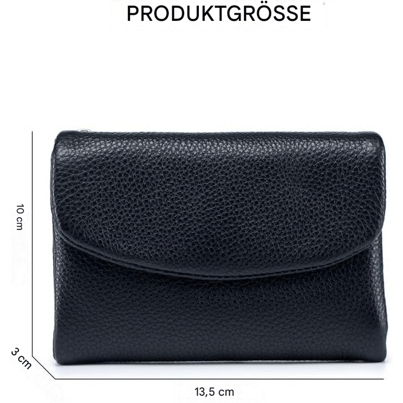 Women's Leather Bifold Wallet with Dual Zipper Pockets and Card Slots - Image 29