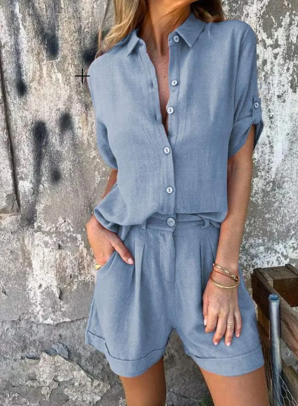 Women's Lightweight Two-Piece Shorts and Top Set — alternative angle