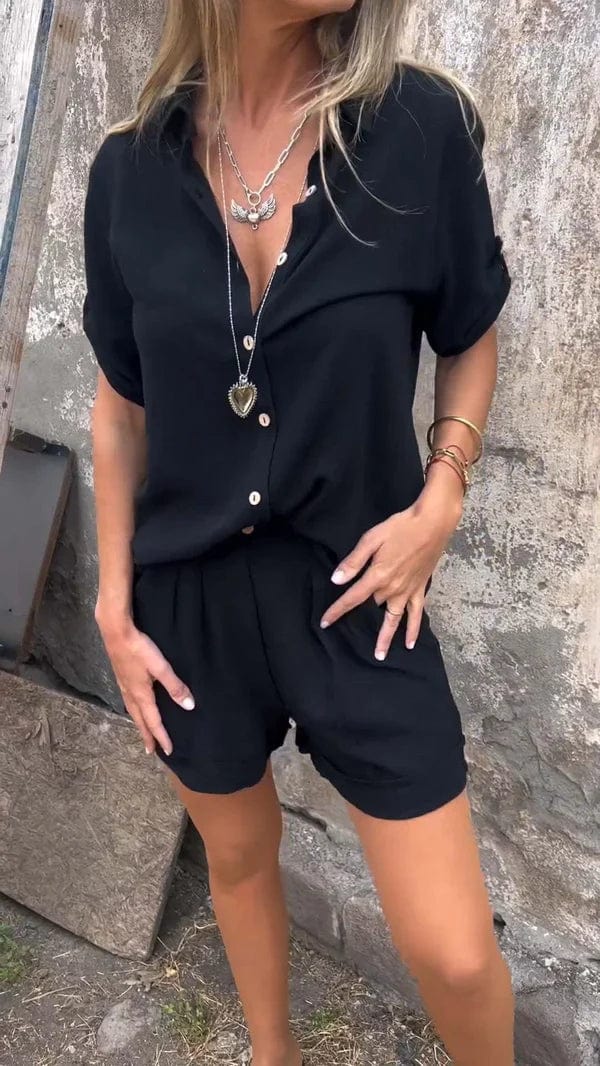 Women's Lightweight Two-Piece Shorts and Top Set — side view