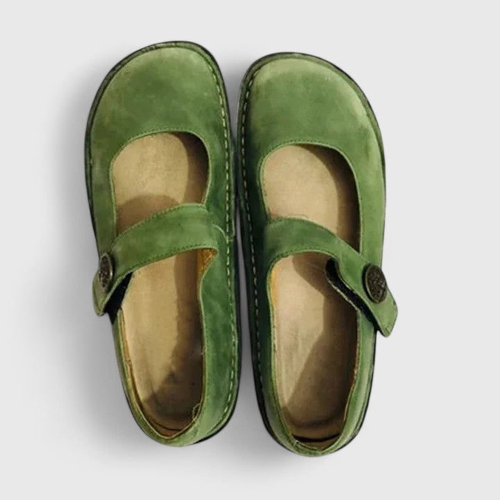 Women's Mary Jane Flats with Adjustable Strap and Cushioned Insole - Image 2