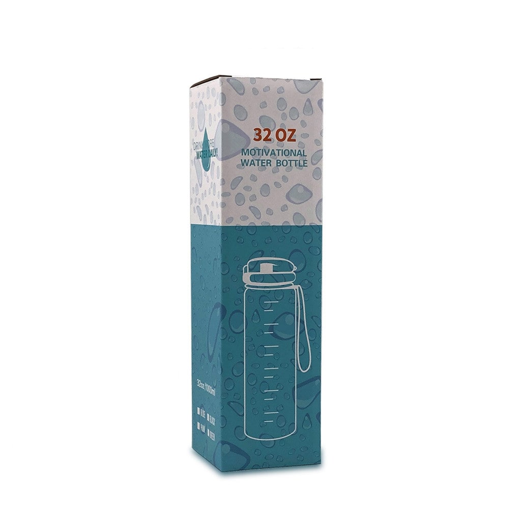 Women's Motivational Water Bottle with Time Markers Flip-Top Lid and 1l Capacity Glass - Image 4
