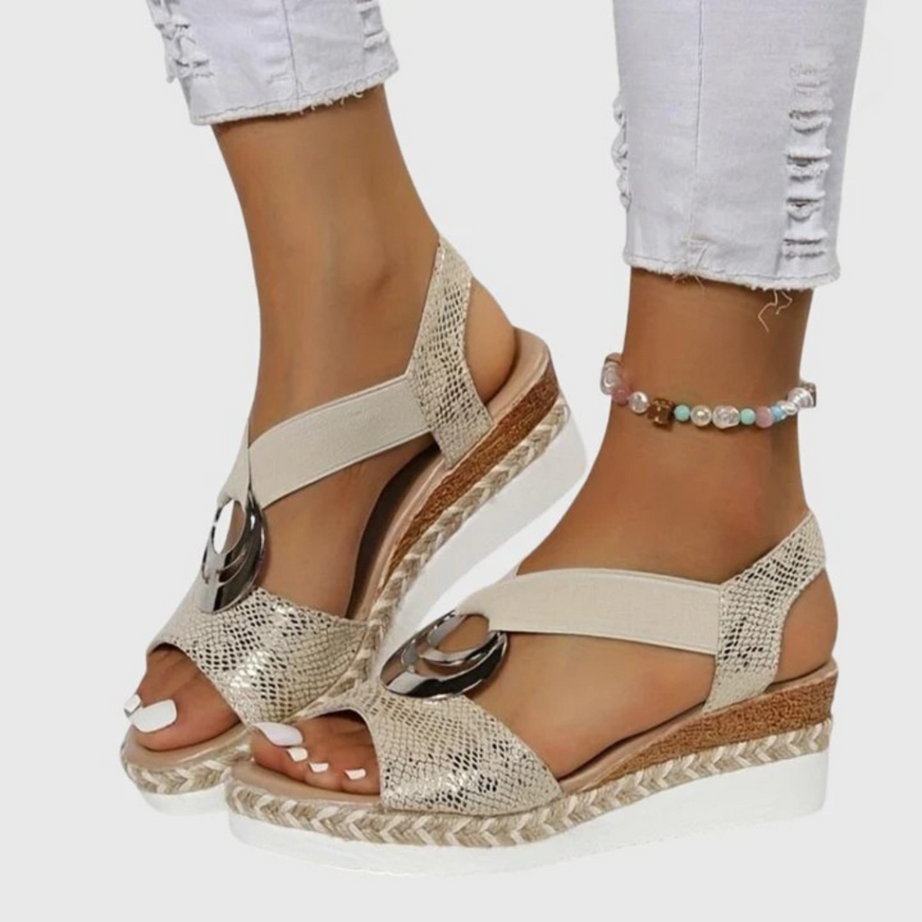 Women's Open-Toe Platform Espadrille Sandals with Ring Detail — image 11