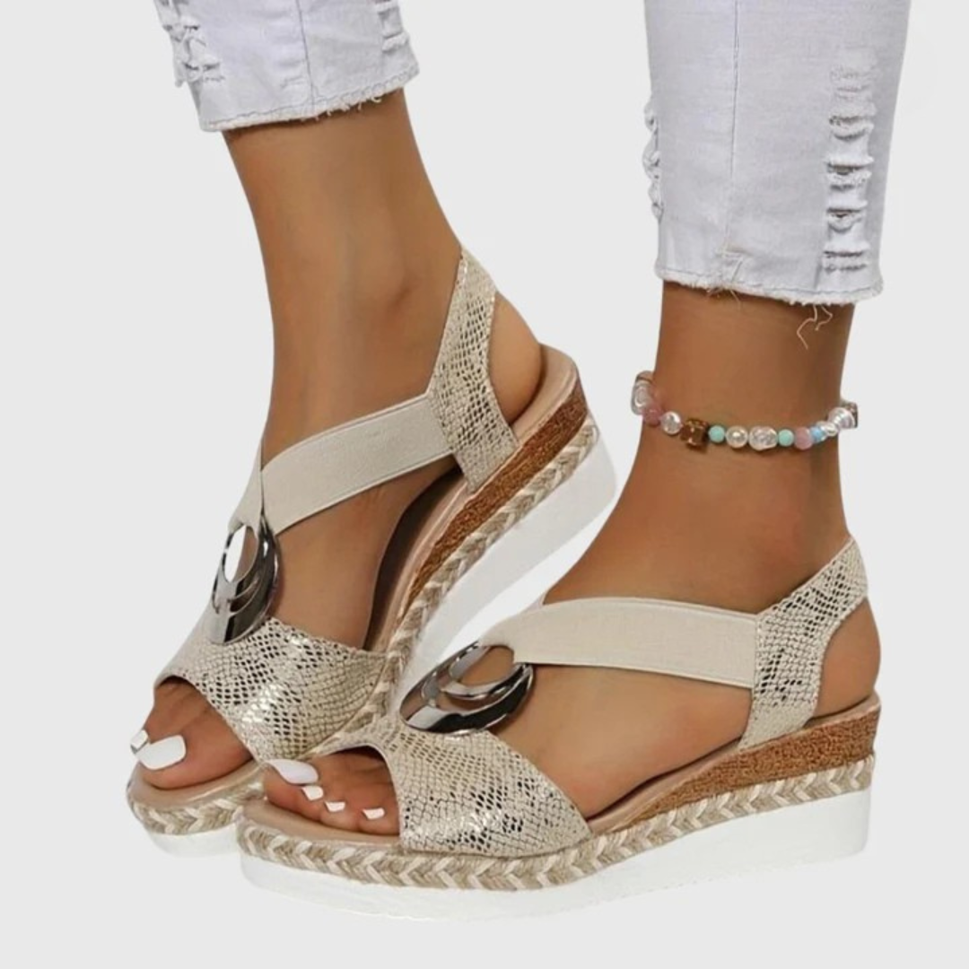Women's Open-Toe Platform Espadrille Sandals with Ring Detail — image 11