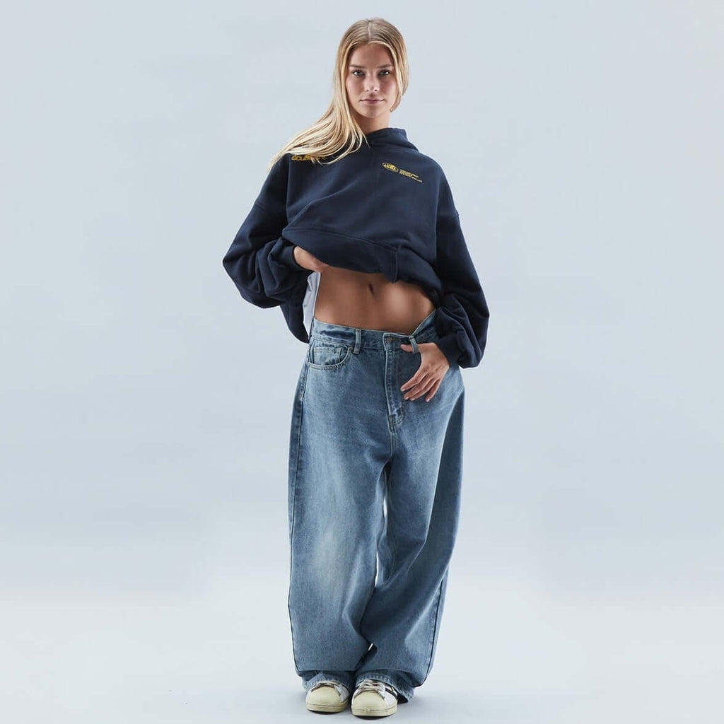 Women's Oversized Hoodie Pullover Sweatshirt with Graphic Print and Drop Shoulder - Image 1