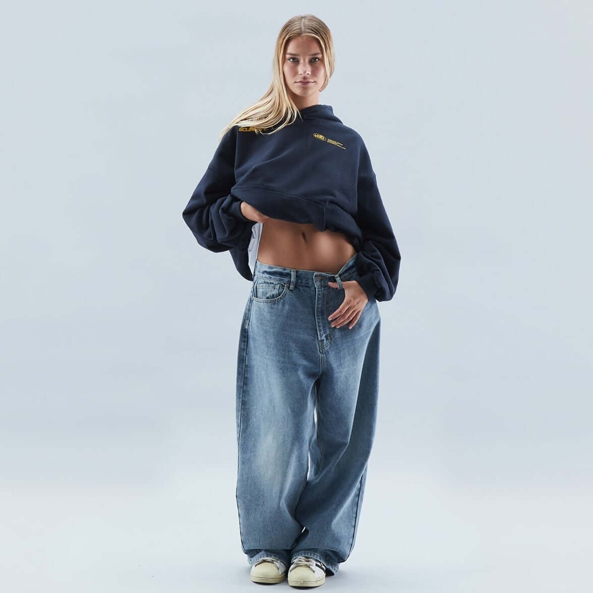 Women's Oversized Hoodie Pullover Sweatshirt with Graphic Print and Drop Shoulder - Image 1