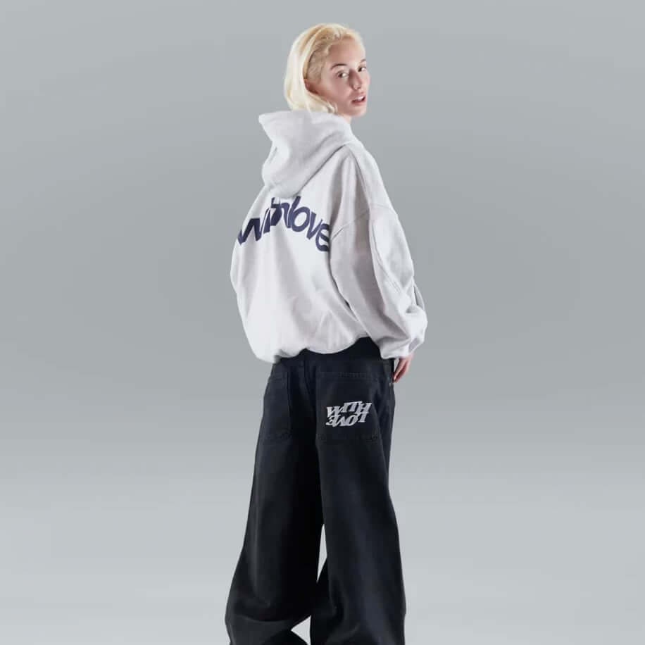 Women's Oversized Hoodie Pullover Sweatshirt with Graphic Print and Drop Shoulder - Image 3