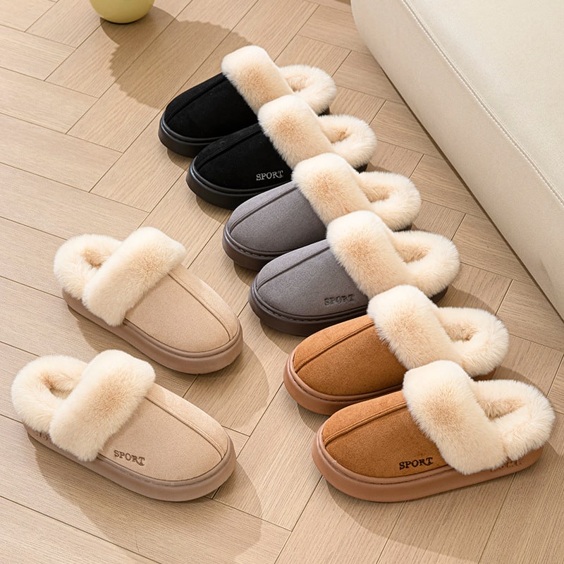 Women's Platform Slippers with Faux Suede Fur Lining and Thick Sole for Bedroom - Image 3