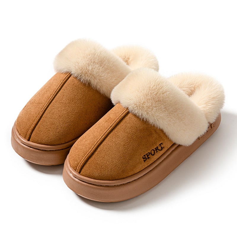 Women's Platform Slippers with Faux Suede Fur Lining and Thick Sole for Bedroom - Image 5