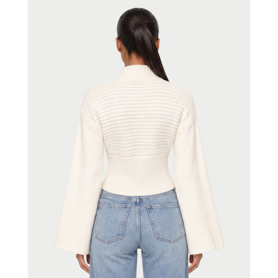 Le cardigan côtelé évasé