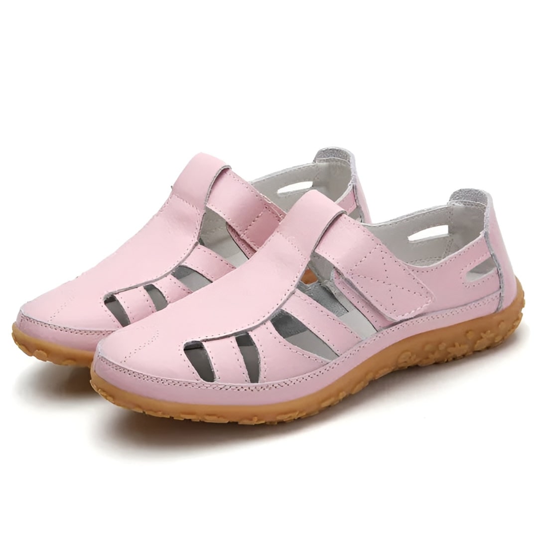 Womens Sandals Closed Toe Leather Adjustable Strap Cutout Summer Walking - Image 8