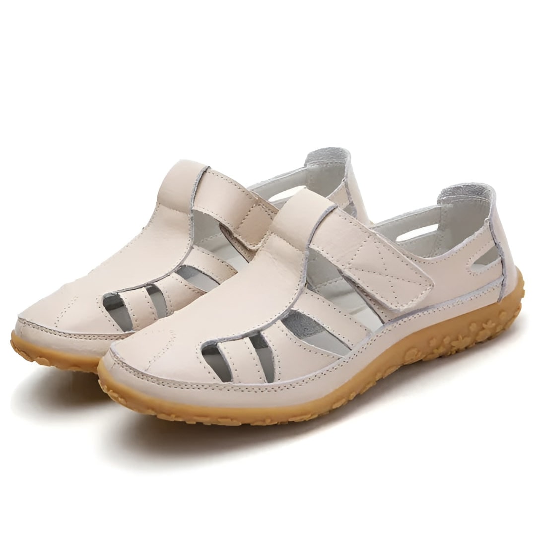 Womens Sandals Closed Toe Leather Adjustable Strap Cutout Summer Walking - Image 9