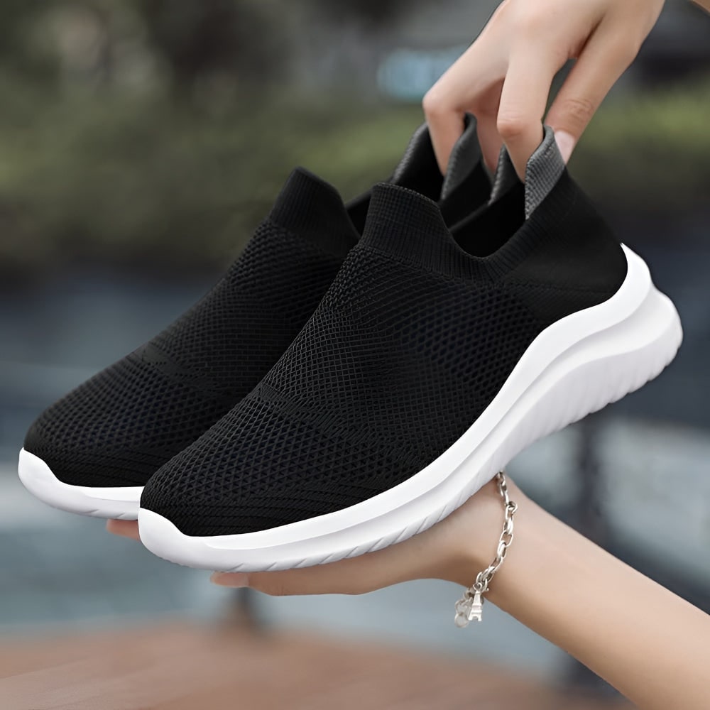 Women's Slip on Sneakers Breathable Mesh Laceless Walking Cushioned On Shoes - Image 3